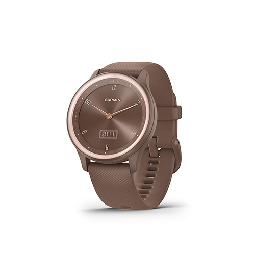 vivomove Sport Fitness Hybrid Smartwatch, Cocoa/Peach Gold