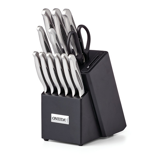 14pc Cutlery Block Set w/ Built-In Sharpener