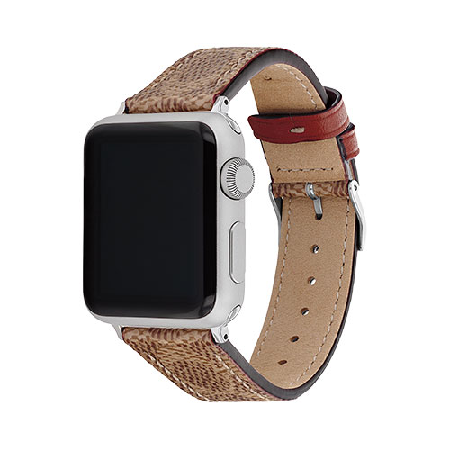 Tan Canvas Apple Watch Strap w/ "C" Logos, 38mm & 40mm