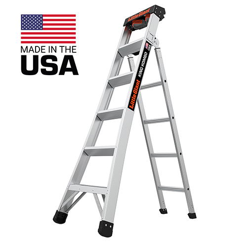 King Kombo 2.0 Pro 6ft Aluminum Ladder w/ Wall Pad