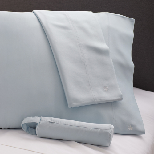 Satin Standard Travel Pillowcase Pair, Blue