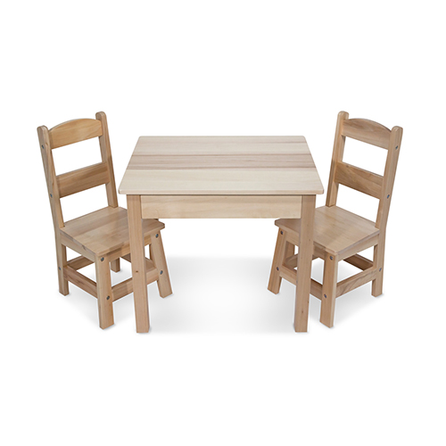 3pc Wooden Table & Chairs Set, Ages 3-6 Years