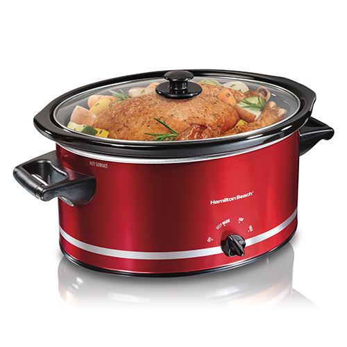 8qt Oval Slow Cooker, Red