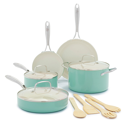 Artisan Healthy Ceramic Nonstick 12pc Cookware Set, Turquoise