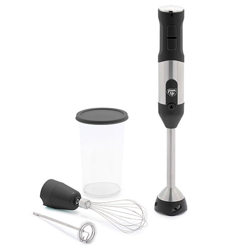 Variable Speed Immersion Hand Blender w/ Attachments, Black