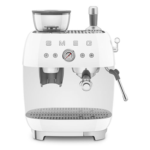 50's Retro-Style Semi-Automatic Espresso Machine, White