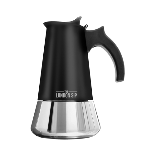 3 Cup Stainless Steel Stovetop Espresso Coffeemaker, Black