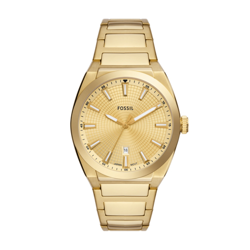 Men's Everett Gold-Tone Stainless Steel Watch, Gold Dial