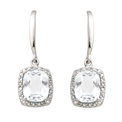 Diamond & White Topaz Earrings