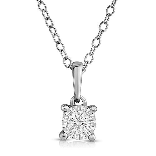 Diamond Solitaire Necklace, .10ct