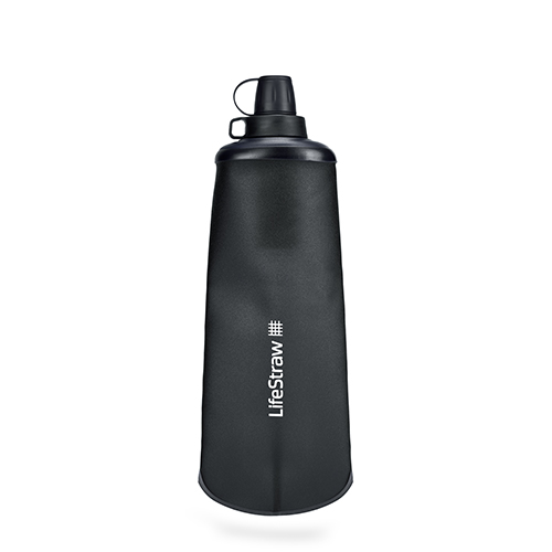 Peak 1L Collapsible Squeeze Bottle w/ Filter, Dark Mountain Gray
