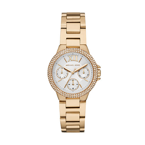 Ladies Mini Camille Gold-Tone Stainless Steel Watch, White Dial