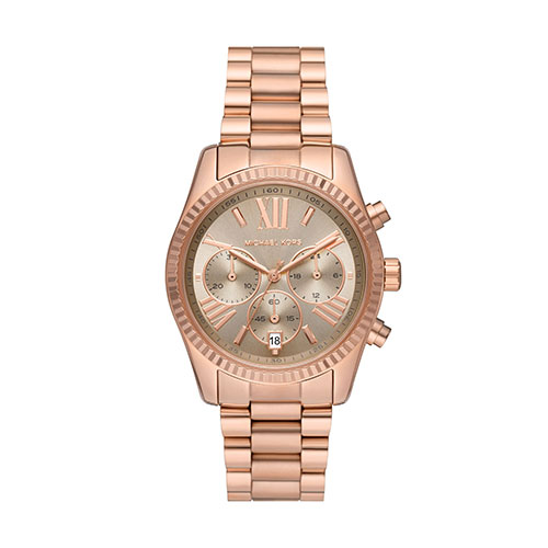 Ladies Lexington Rose Gold-Tone Stainless Steel Watch, Gray Dial