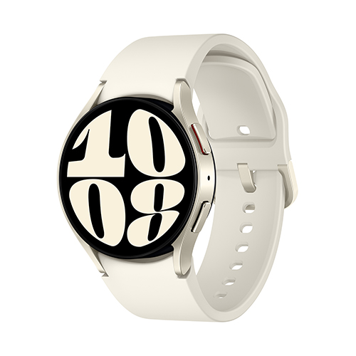 Galaxy Watch6 40mm Gold Aluminum Smartwatch w/ Cream Sport Band